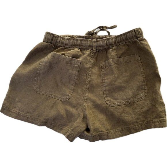Madewell Madewell Women's Linen Pull-On Drawstring Shorts Safari Khaki M - Picture 3 of 8